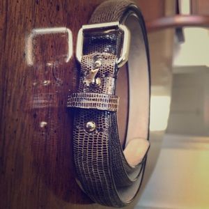 Snakeskin leather brown belt, s
